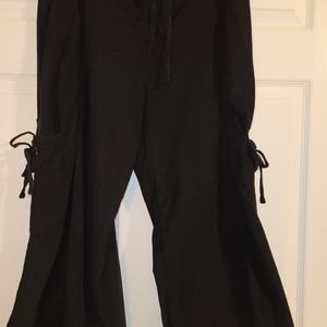 XCVI Wide Leg Crops, Black 100% Cotton, sz. Large  (Sz 10)